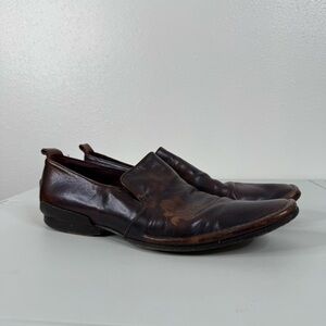 Mark Nason Rock Never Dies Dragon Brown Leather Shoes Size 10
